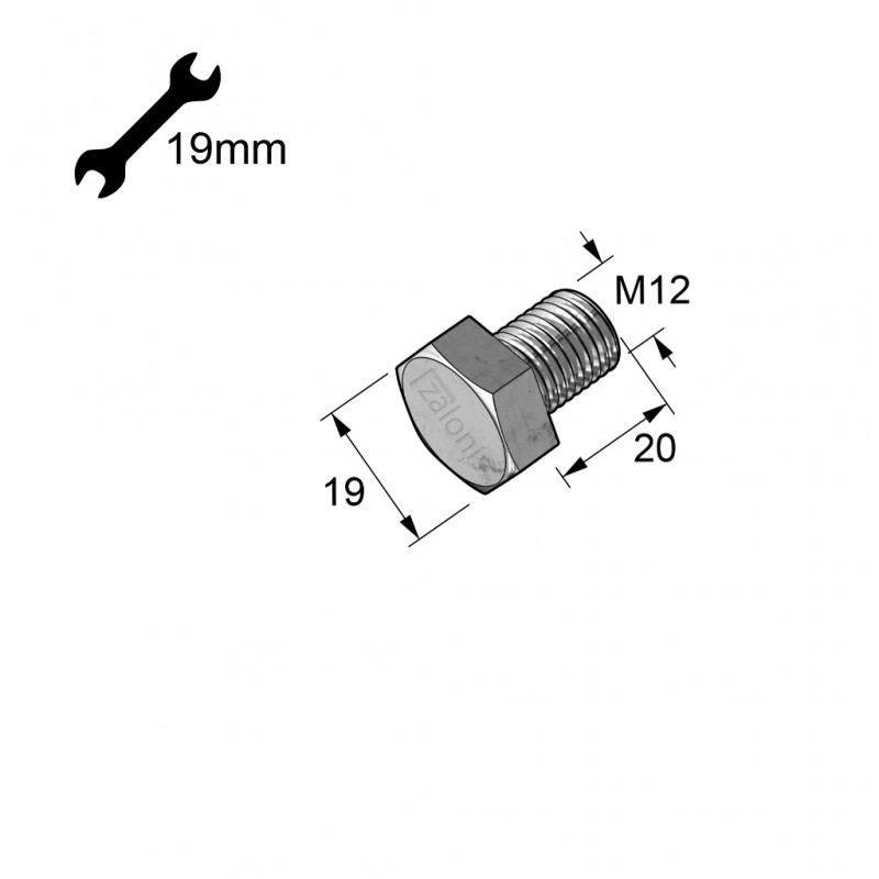 HEXAGON HEAD STEEL BOLT M12x20 HEXAGONAL STEEL BOLTS